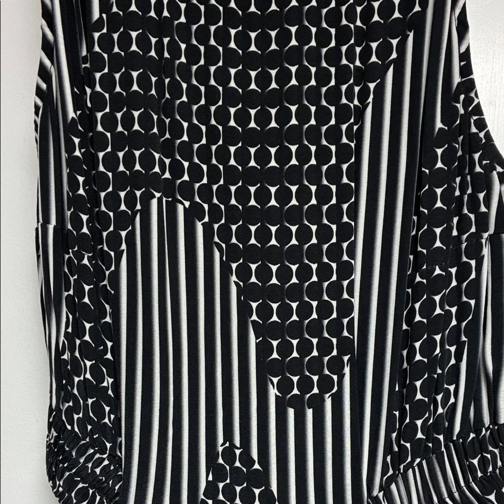 Else Black and White Patterned Midi Dress - Picture 3 of 5